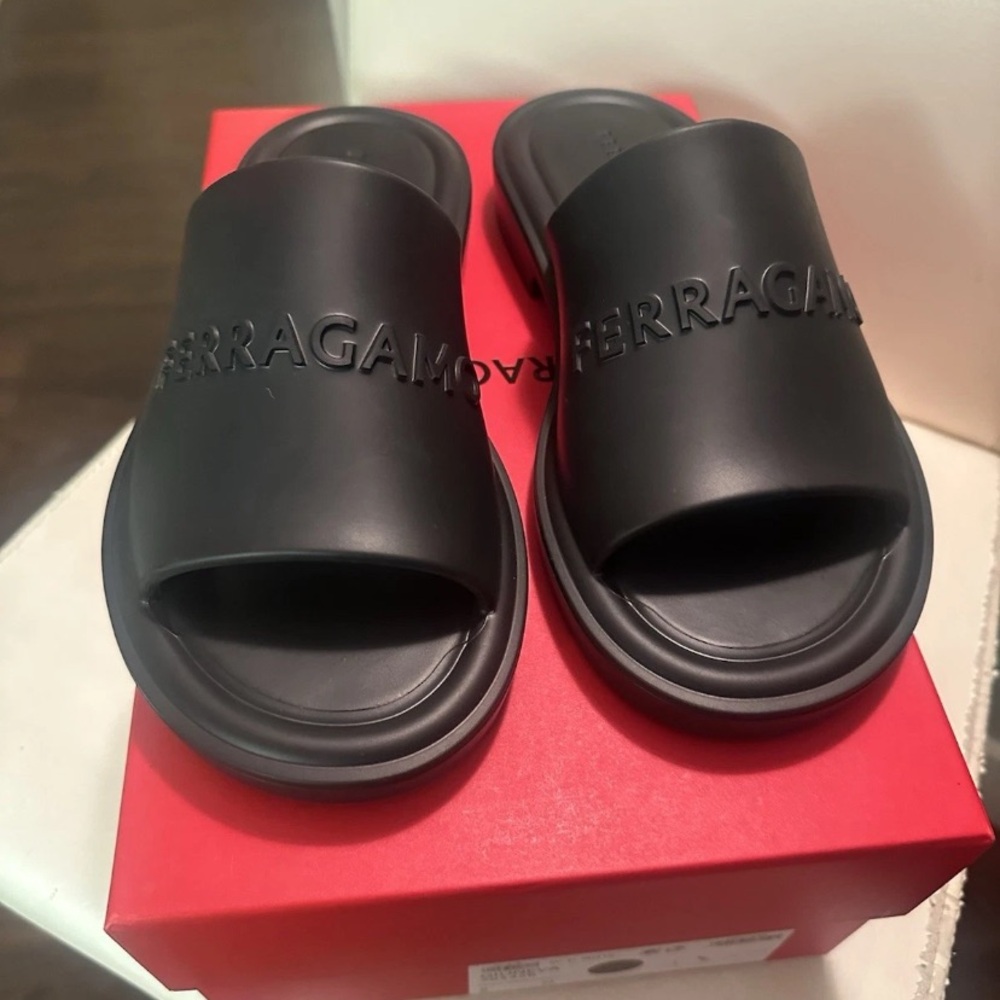 Salvatore Ferragamo Men's Black Slides